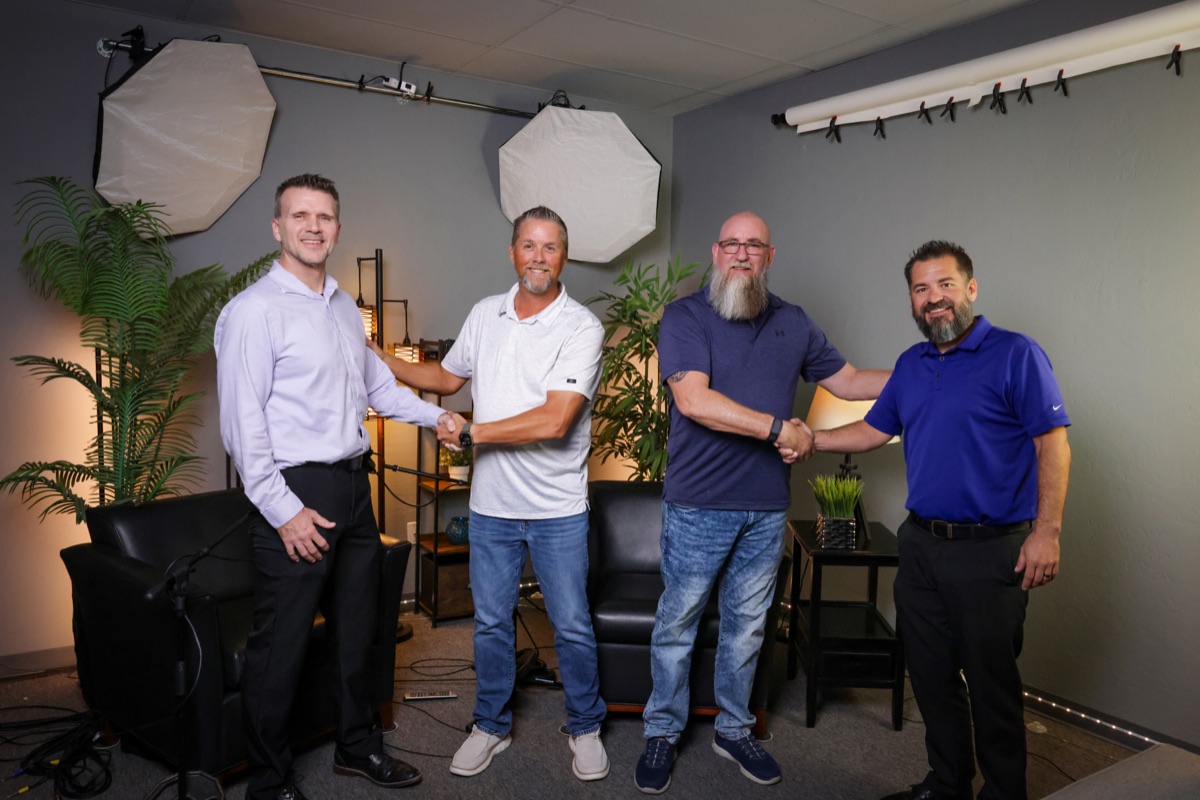 From left: Tommy Miller, Joshua Herbison, John Morris and Adam Whitney at the PHP studio.